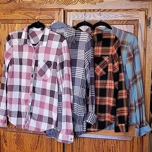 4 flannel shirts